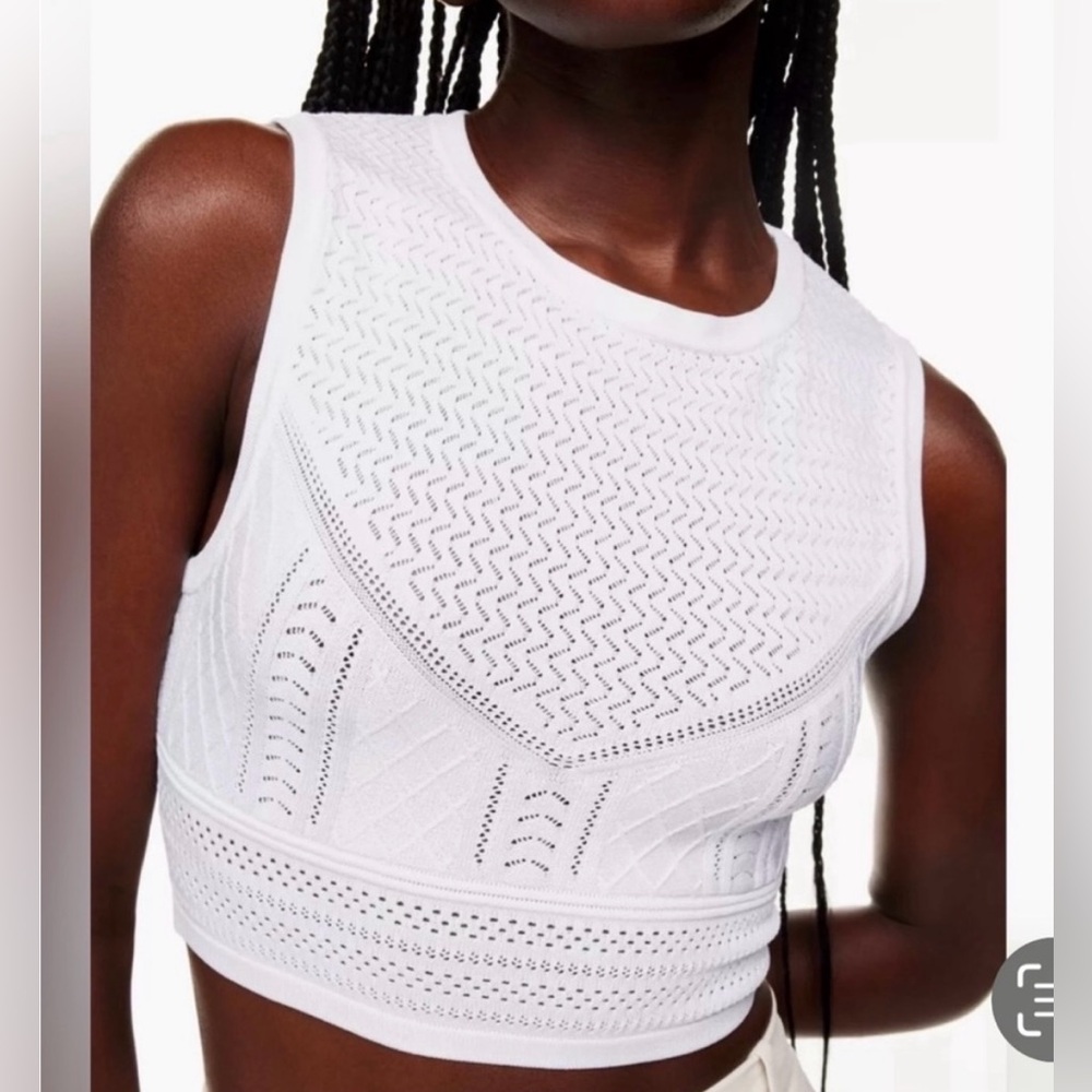 Aritzia white Babaton crop top